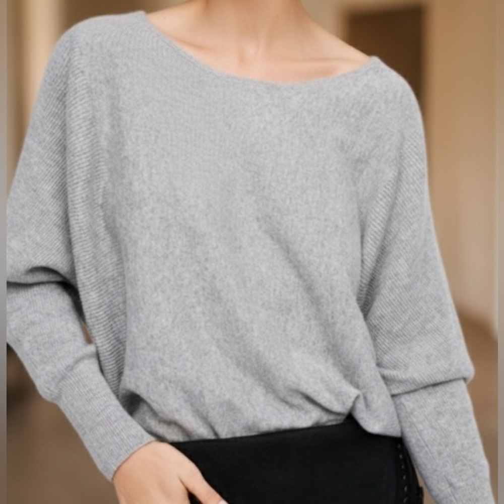 Free People Cashmere Gray Crew Neck Sweater XS